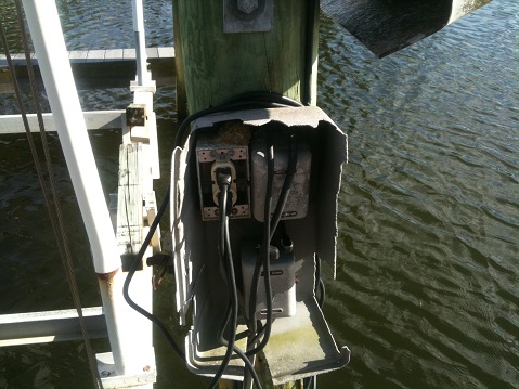 jupiter island florida boat dock dangerous wiring
