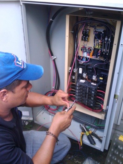 Jose the generator technician. Here I am installing a transfer switch for a generator